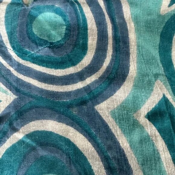 Blue and White Patterned Cotton Tunic Top Size S - Picture 5 of 9